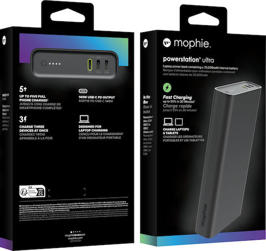 Mophie Powerstation Ultra 25000mAh Black view 3