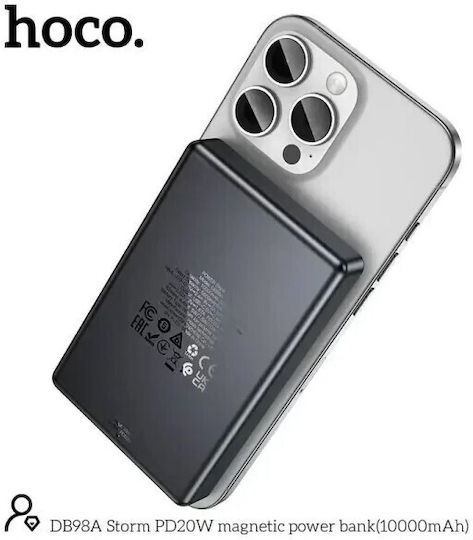 Hoco DB98A MagSafe Power Bank 10000mAh 20W with USB-A Port and USB-C Port Black view 2