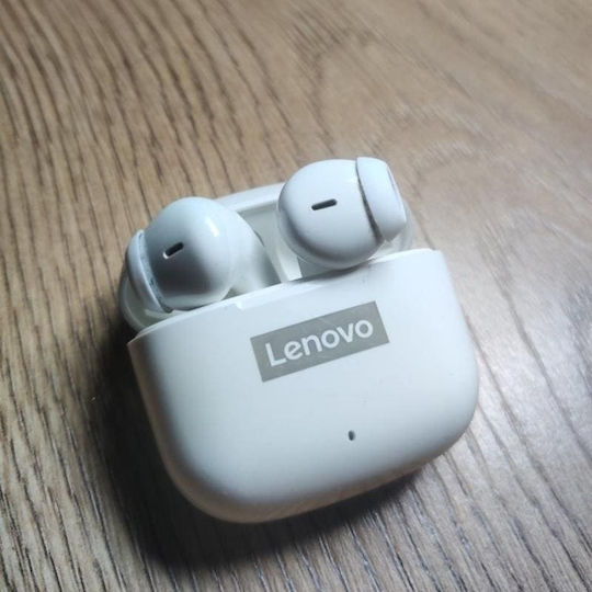 Lenovo LP40 Pro Earbud Bluetooth Handsfree Earphones with Sweat Resistance and Charging Case White vue 5