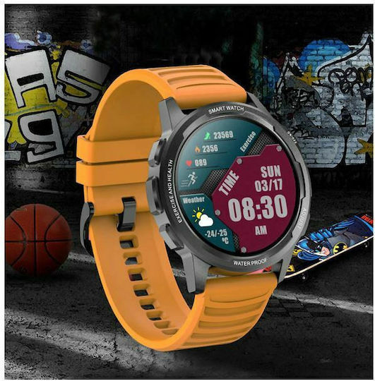Senbono X28 45mm Waterproof Smartwatch with Heart Rate Monitor (Yellow) view 2