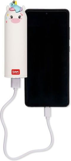 Legami Milano My Super Power 4800mAh with USB-A Port and USB-C Port Unicorn view 3