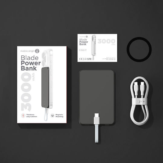 Mobile Origin Blade MagSafe Power Bank 3000mAh with 2 USB-C Ports Gray view 7