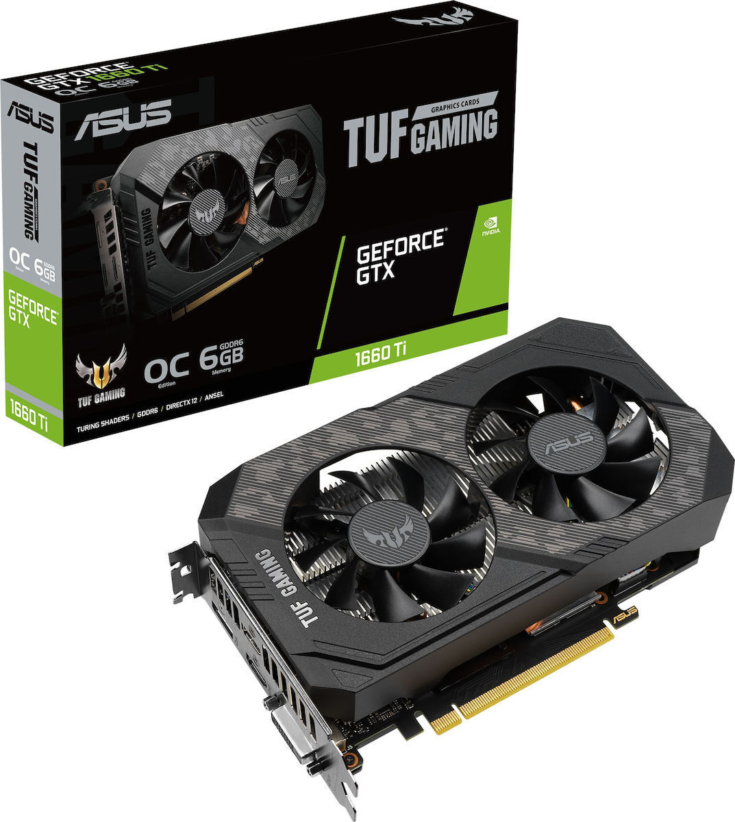 Asus GeForce GTX 1660 Ti 6GB GDDR6 TUF Gaming EVO OC Graphics Card vue 6