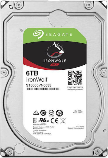 Seagate Ironwolf 6TB HDD Hard Drive 3.5" SATA III 5400rpm with 256MB Cache for NAS ST6000VN001 view 3