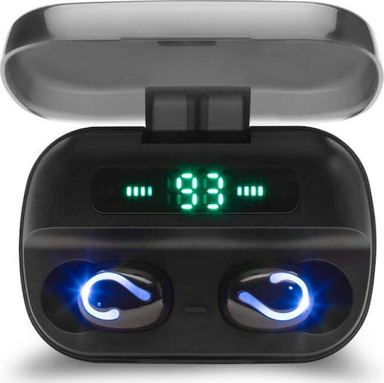 Savio TWS-06 In-ear Bluetooth Handsfree Earphones with Charging Case Black view 1