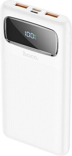 Hoco J81 Power Bank 10000mAh 22.5W with 2 USB-A Ports and USB-C Port Power Delivery White