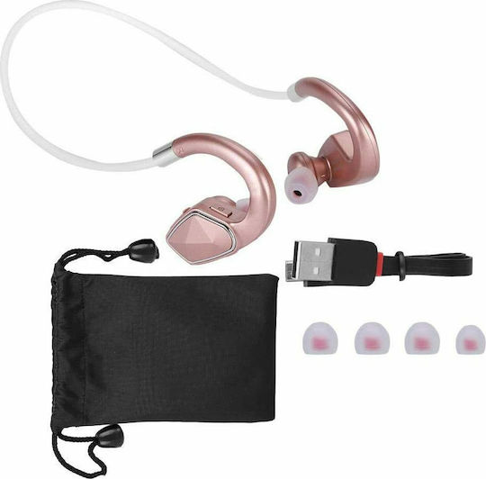 Fineblue MT-2 In-ear Bluetooth Handsfree Earphones with Sweat Resistance Rose Gold vista 3