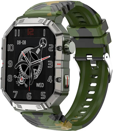 Microwear GW55 Smartwatch with Heart Rate Monitor (Green Camo)