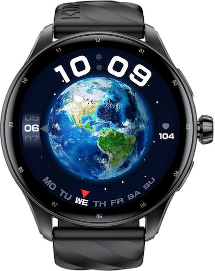 Kumi GW5 Pro Smartwatch with SIM and Heart Rate Monitor (Black) view 3
