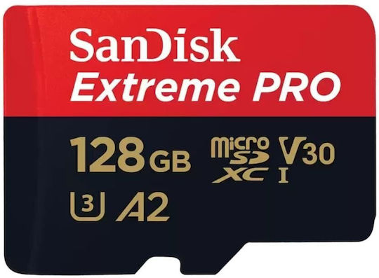 Sandisk Extreme Pro microSDXC 128GB U3 V30 A2 UHS-I 200MB/s with Adapter view 2
