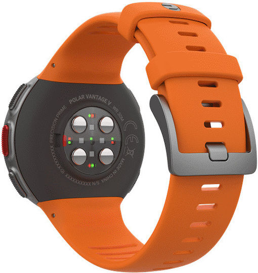 Polar Vantage V HR Stainless Steel 46mm Waterproof Smartwatch with Heart Rate Monitor (Orange) view 5