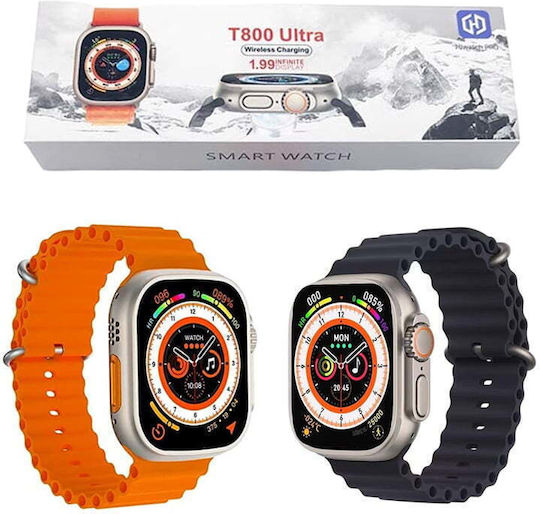 Microwear T800 Ultra 49mm Smartwatch with Heart Rate Monitor (Orange) view 2