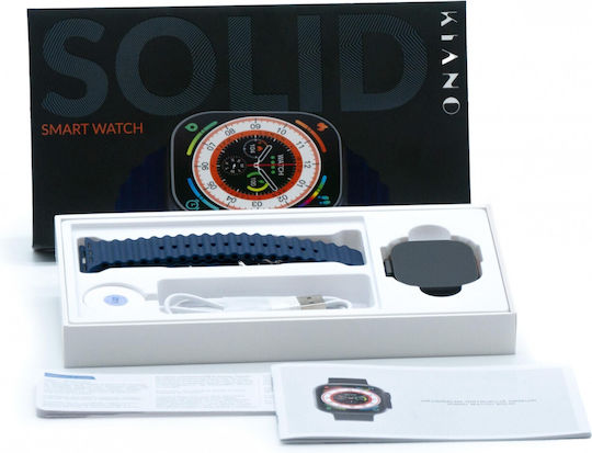Kiano Solid Smartwatch with Heart Rate Monitor (Black and Blue Stripe) view 7
