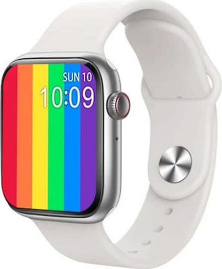 WearFit HW22 Pro 44mm Smartwatch with Heart Rate Monitor (White) view 2