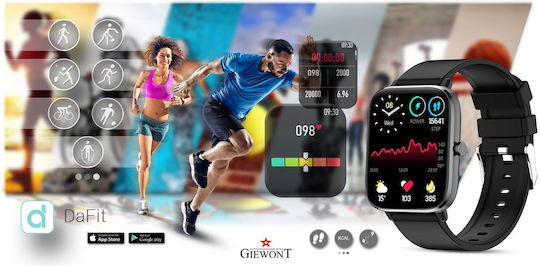 Giewont 230-2 Smartwatch with Heart Rate Monitor (Black) view 6