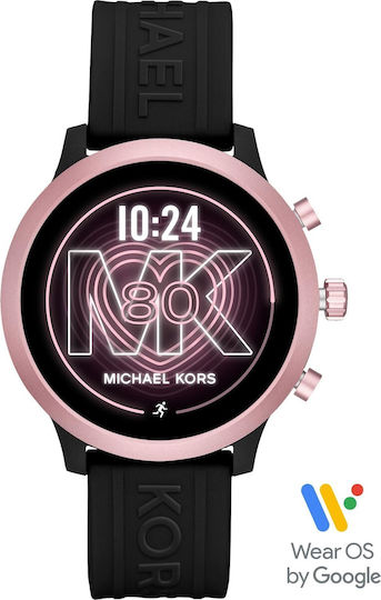 Michael Kors Access MKGO Stainless Steel 43mm Smartwatch with Heart Rate Monitor (Black / Pink)