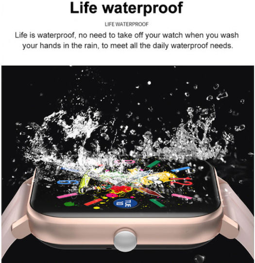 MC28 Smartwatch with Heart Rate Monitor (Pink Milanese) vista 7