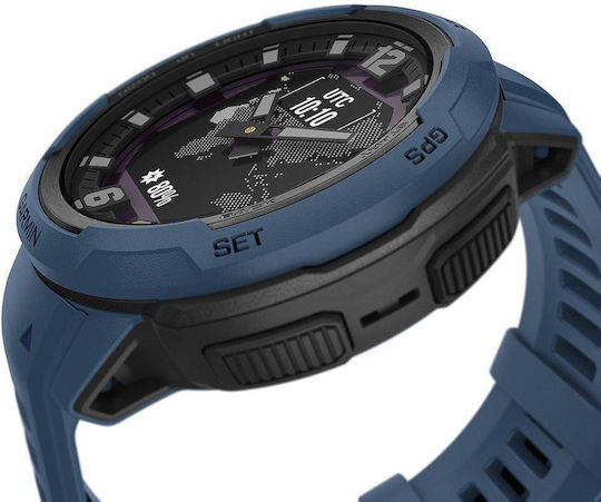 Garmin Instinct Crossover Solar 45mm Waterproof Smartwatch with Heart Rate Monitor (Tidal Blue) vue 3