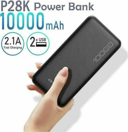 Awei P28K Power Bank 10000mAh with 2 USB-A Ports Black vista 9