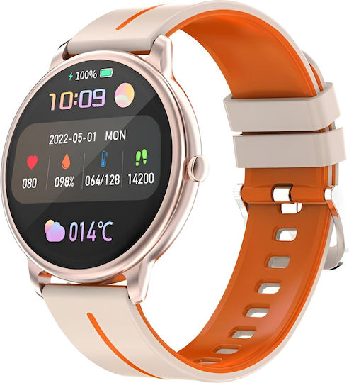 Dynamic Style Collection Smartwatch Idealstore 1.43 Inch Hd Amoled Screen Bluetooth Call Message Handling Nfc Heart Rate Sleep Monitoring Voice Assistant Built-in Speaker Microphone Ip67 Alarm Android-ios Long Battery Gold