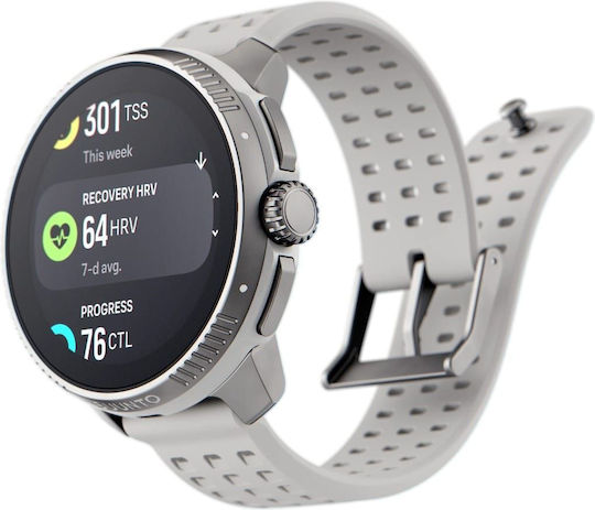 Suunto Race Stainless Steel 49mm Waterproof Smartwatch with Heart Rate Monitor (Birch) view 2