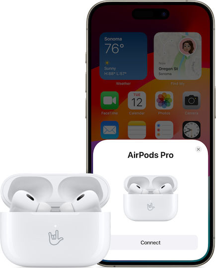 Apple AirPods Pro 2 με MagSafe Charging Case (USB‑C) In-ear Bluetooth Handsfree Earphones with Sweat Resistance and Charging Case White view 7