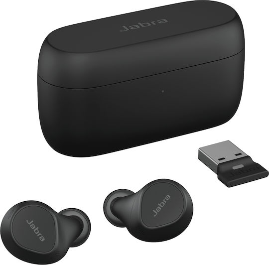 Jabra Evolve2 USB-A UC - Wireless Charging Pad In-ear Bluetooth Handsfree Earphones with Charging Case Black view 3