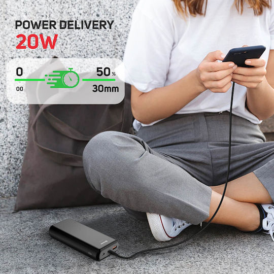Swissten Power Bank 20000mAh with USB-A Port and 2 USB-C Ports Black view 5
