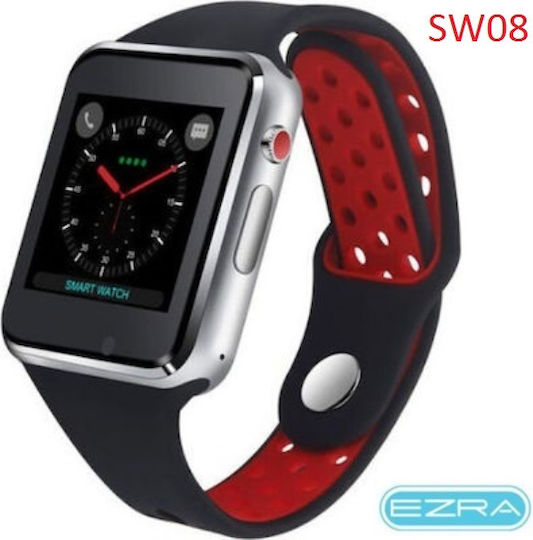 SW08 Smartwatch with SIM (Red) view 1