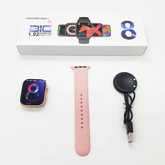 T900 Pro Max L Smartwatch with Heart Rate Monitor (Pink) vue 2