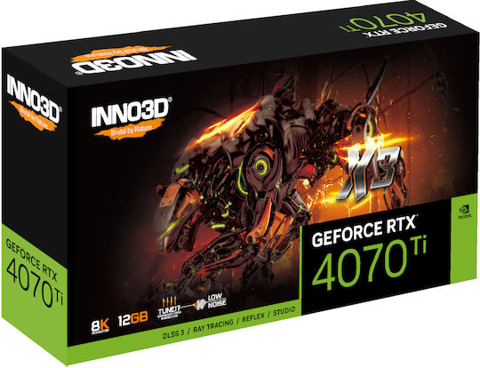 Inno 3D GeForce RTX 4070 Ti 12GB GDDR6X X3 Graphics Card view 3