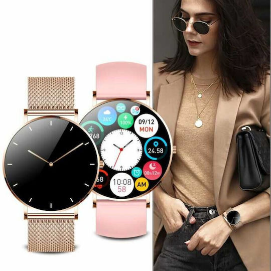 Manta Alexa Smartwatch with Heart Rate Monitor (Gold) view 6