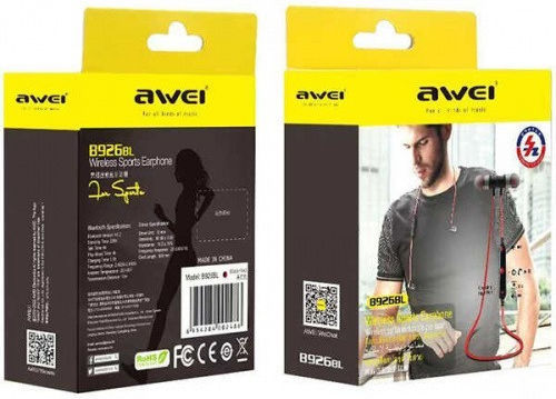 Awei B926BL In-ear Bluetooth Handsfree Earphones with Sweat Resistance Black view 2