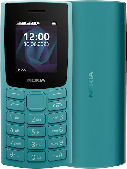 Nokia 105 4G Dual SIM Mobile with Buttons (English Menu) Cyan view 1