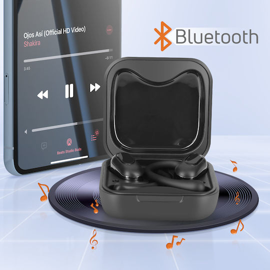 LinQ H700 Open Ear Bluetooth Handsfree Earphones with Charging Case Black vue 3