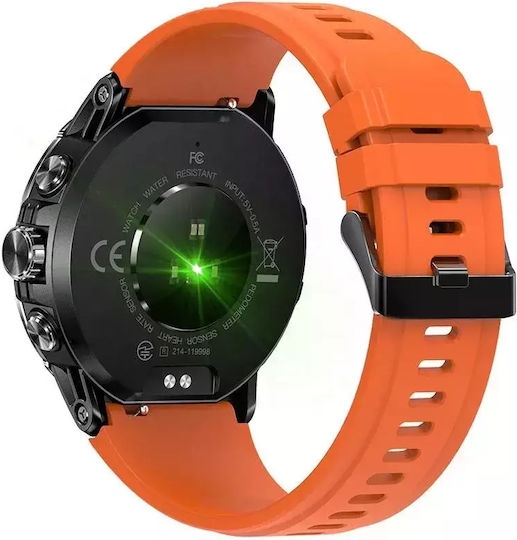 Nubi NX1 49mm Smartwatch with Heart Rate Monitor (Orange Black) view 2