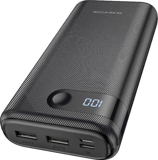Borofone BT35Α Power Bank 20000mAh with 2 USB-A Ports Black