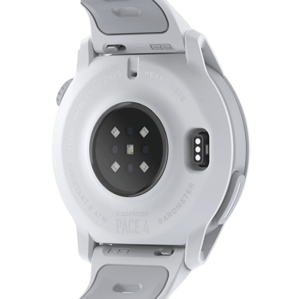 Coros Pace 4 43mm Waterproof Smartwatch with Heart Rate Monitor (White Silicone Strap) view 2