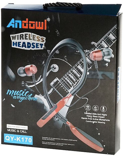 Andowl QY-K170 In-ear Bluetooth Handsfree Earphones Red view 2
