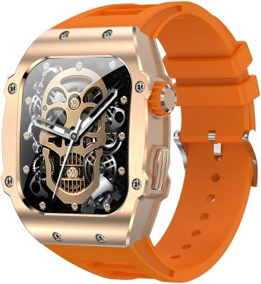 Ak55 1.91 Inch Ip67 Waterproof Color Screen Smart Watch Support Heart Rate Blood Pressure Blood Oxygen Monitoring Gold view 1