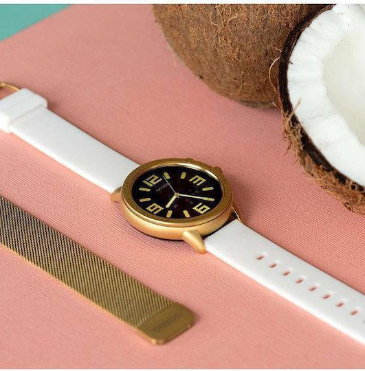 Oozoo Q00316 45mm Smartwatch with Heart Rate Monitor (Gold / White) view 4