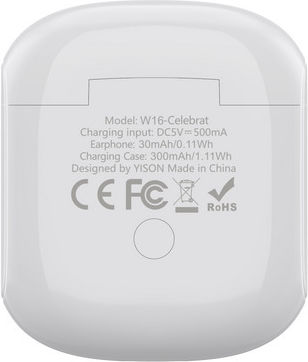 Celebrat W16 Earbud Bluetooth Handsfree Earphones with Charging Case White view 5