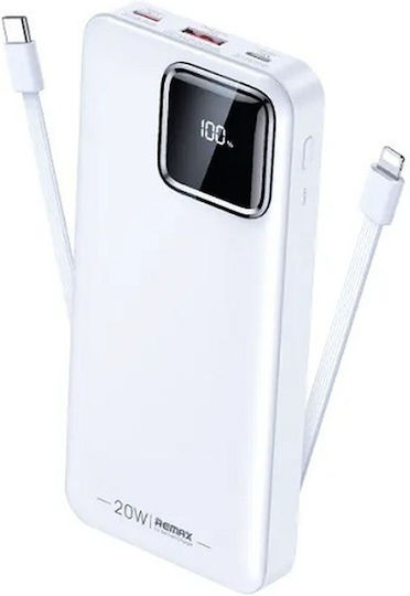 Remax RPP-513 Power Bank 20000mAh with USB-A Port and USB-C Port Power Delivery White