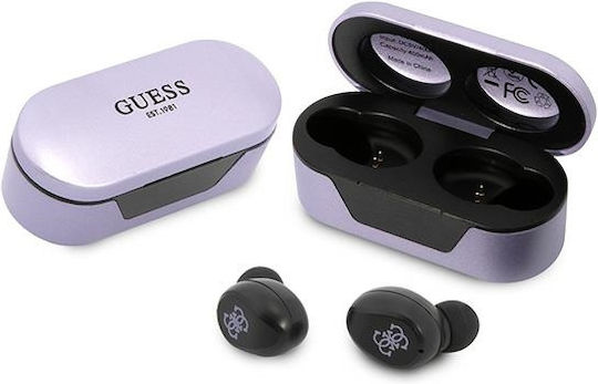 Guess Classic Logo In-ear Bluetooth Handsfree Earphones with Charging Case Purple