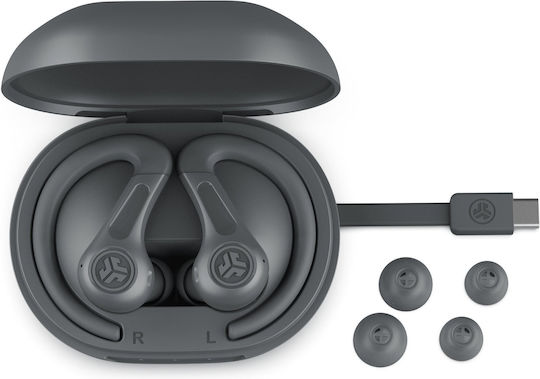 Jlab JBuds Sport ANC 4 Bluetooth Handsfree Earphones with Sweat Resistance and Charging Case Graphite vue 8