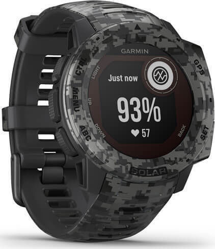 Garmin Instinct Solar 45mm Waterproof Smartwatch with Heart Rate Monitor (Graphite Camo) view 3