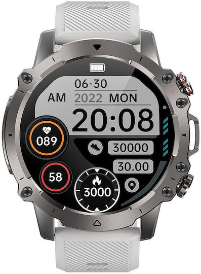 Ak56 Ip67 Bt5.1 1.43inch Smart Watch Support Voice Call Health Monitoring Style:silicone Strap Silver view 2
