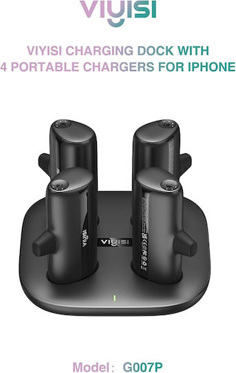 Viyisi G007P 4xCharging Dock Lightning Power Bank 5000mAh Black view 2