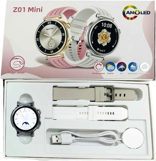 Z01 Mini 40mm Smartwatch with Heart Rate Monitor (White) view 2