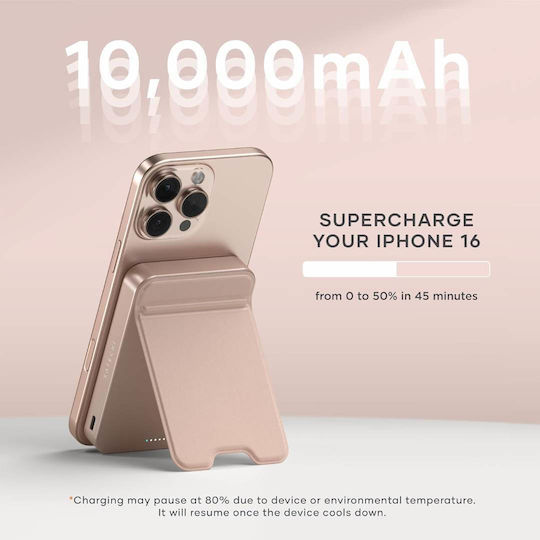 Satechi OntheGo Qi2 MagSafe Power Bank 10000mAh 15W Pink vista 4